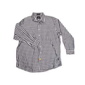 Nordstrom mens shop traditional fit 17.5 34 purple gingham button long large